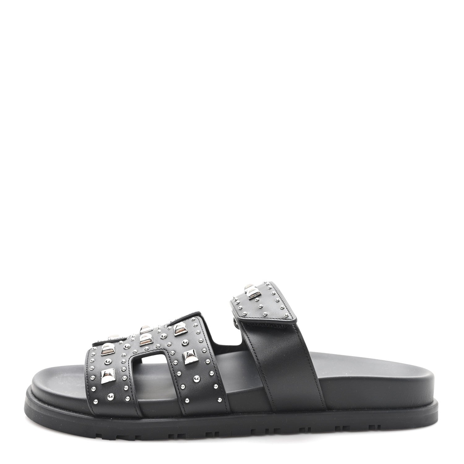 CALFSKIN MEDOR STUDDED WOMENS CHYPRE SANDALS BLACK