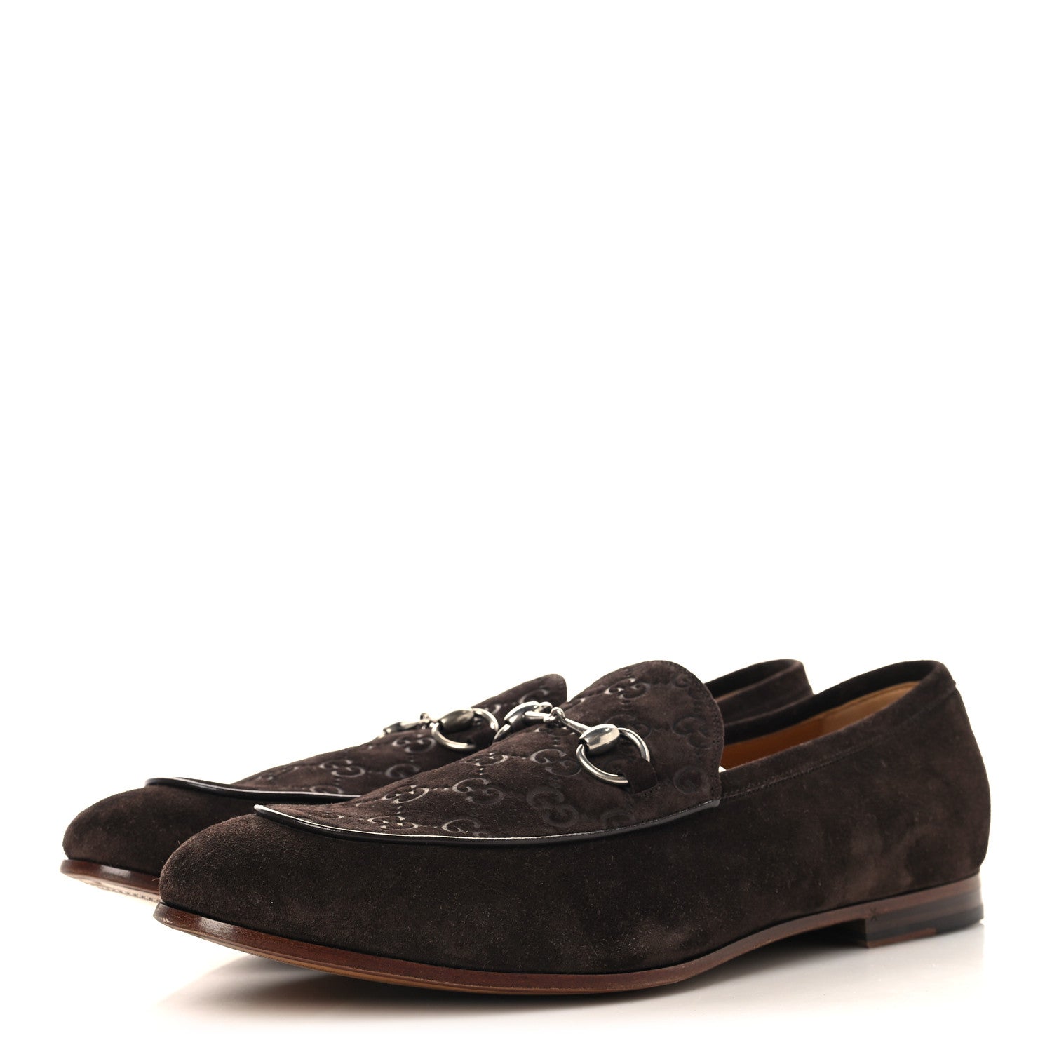 LUXURY SUEDE GG MONOGRAM HORSEBIT MENS JORDY LOAFERS NIGHT COCOA