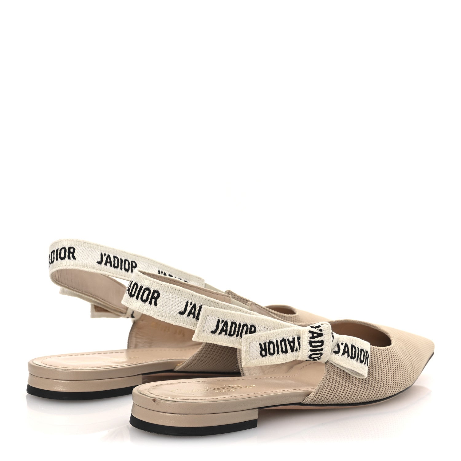 TECHNICAL CANVAS RIBBON J'ADIOR SLINGBACK BALLET FLATS POWDER NUDE