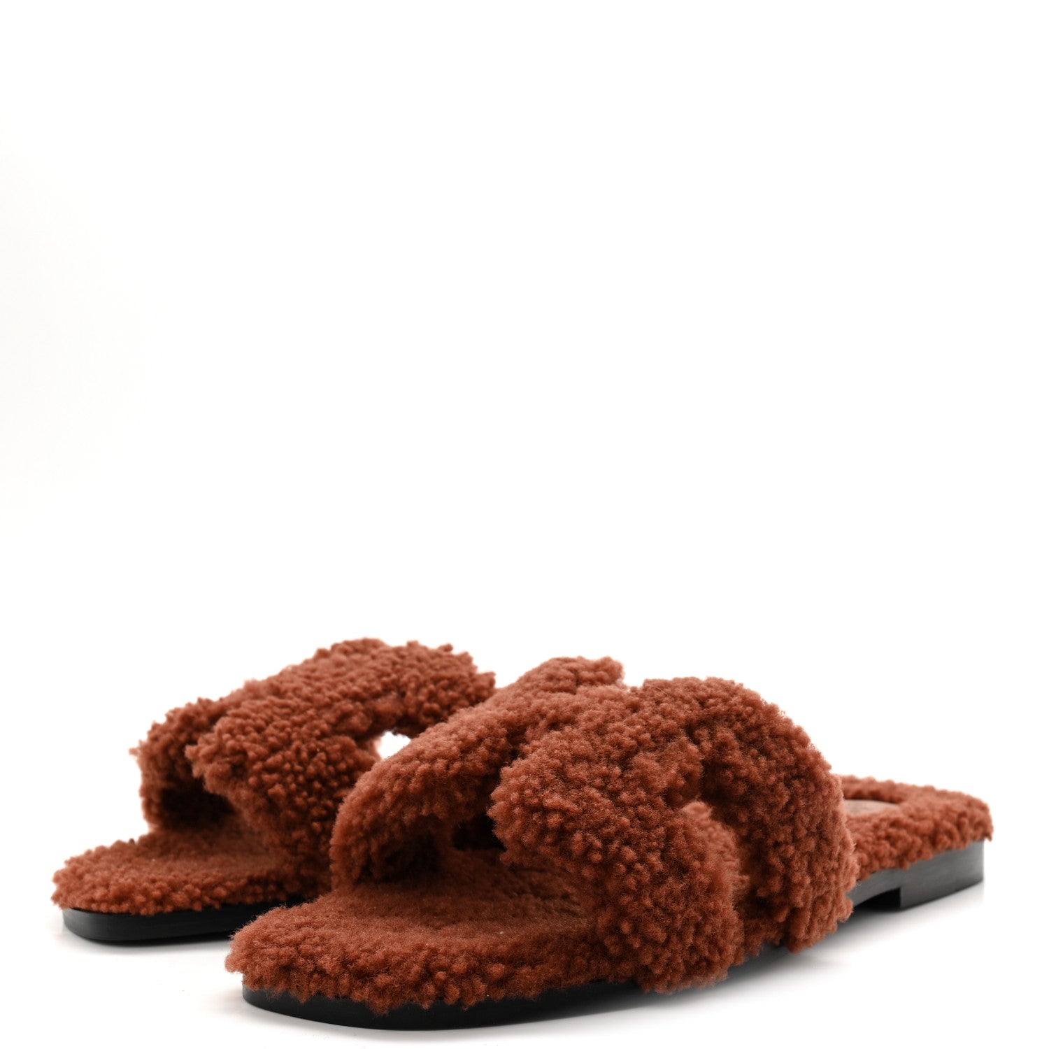 WOOLSKIN ORAN SANDALS COGNAC