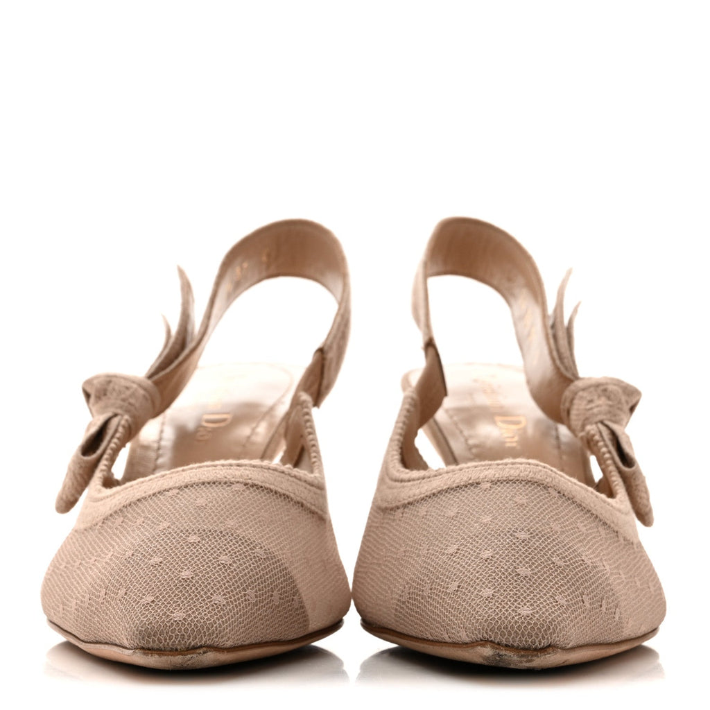 MESH PLUMETIS SUEDE RIBBON J'ADIOR SLINGBACK 65MM PUMPS NUDE
