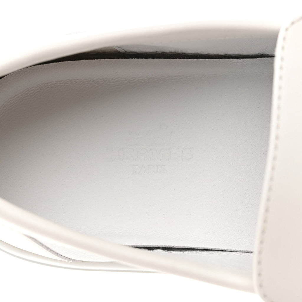 EPSOM CALFSKIN GAME SLIP ON FRINGE SNEAKERS WHITE