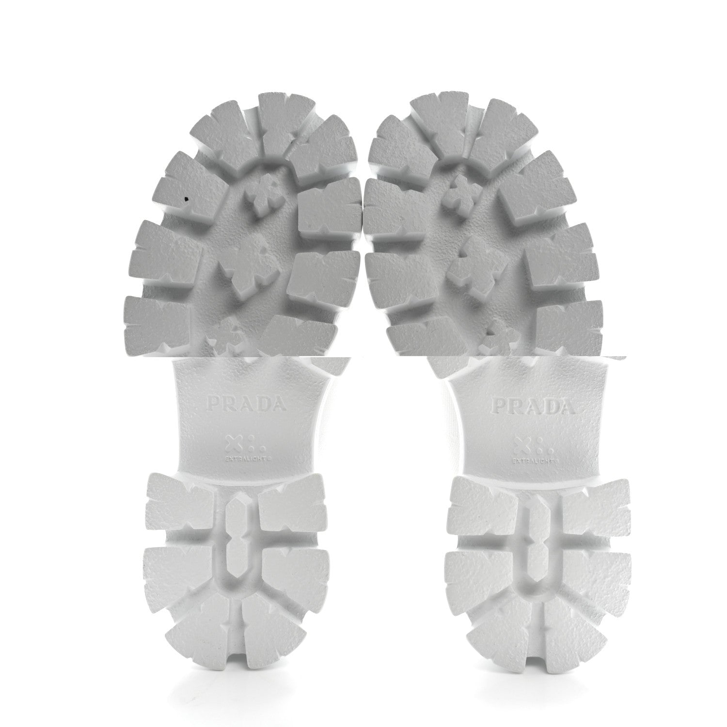 KNIT RUBBER TRIANGLE LOGO MONOLITH 55MM ANKLE BOOTS BIANCO