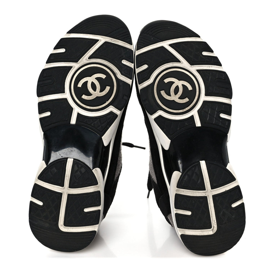 FABRIC SUEDE CALFSKIN CC SNEAKERS GRAY BLACK