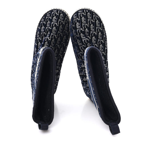 VELVET OBLIQUE GRANVILLE ESPADRILLE BOOTS DEEP BLUE