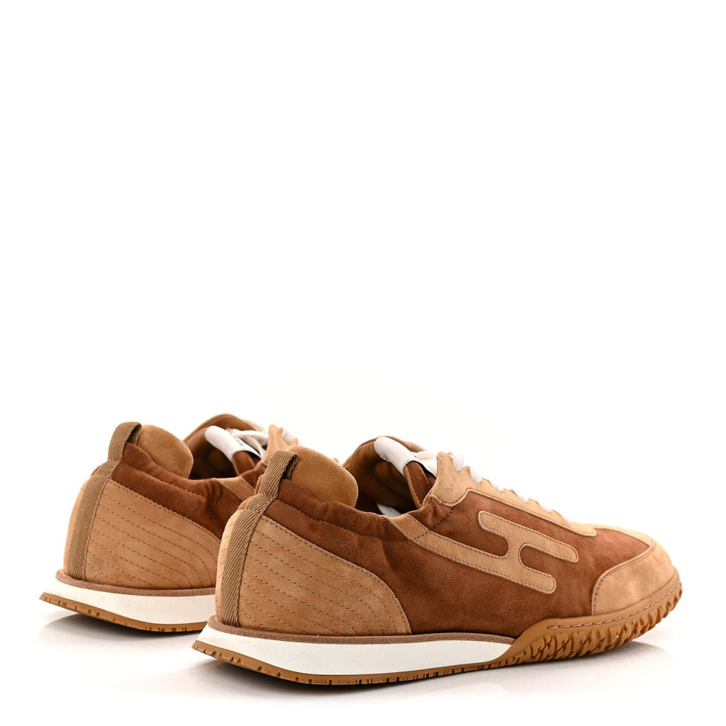 SUEDE GOATSKIN MENS JET SNEAKERS BRUN AMOURETTE MIEL