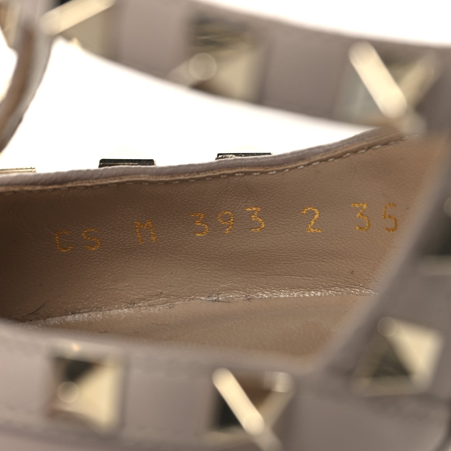 CALFSKIN NAPPA ROCKSTUD ANKLE STRAP 100MM PUMPS POUDRE