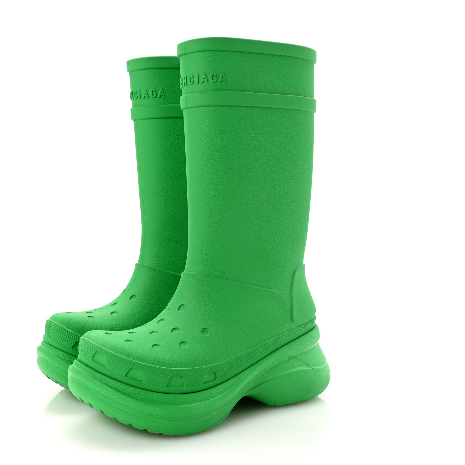 X CROCS RUBBER WOMENS RAIN BOOTS GRASS GREEN