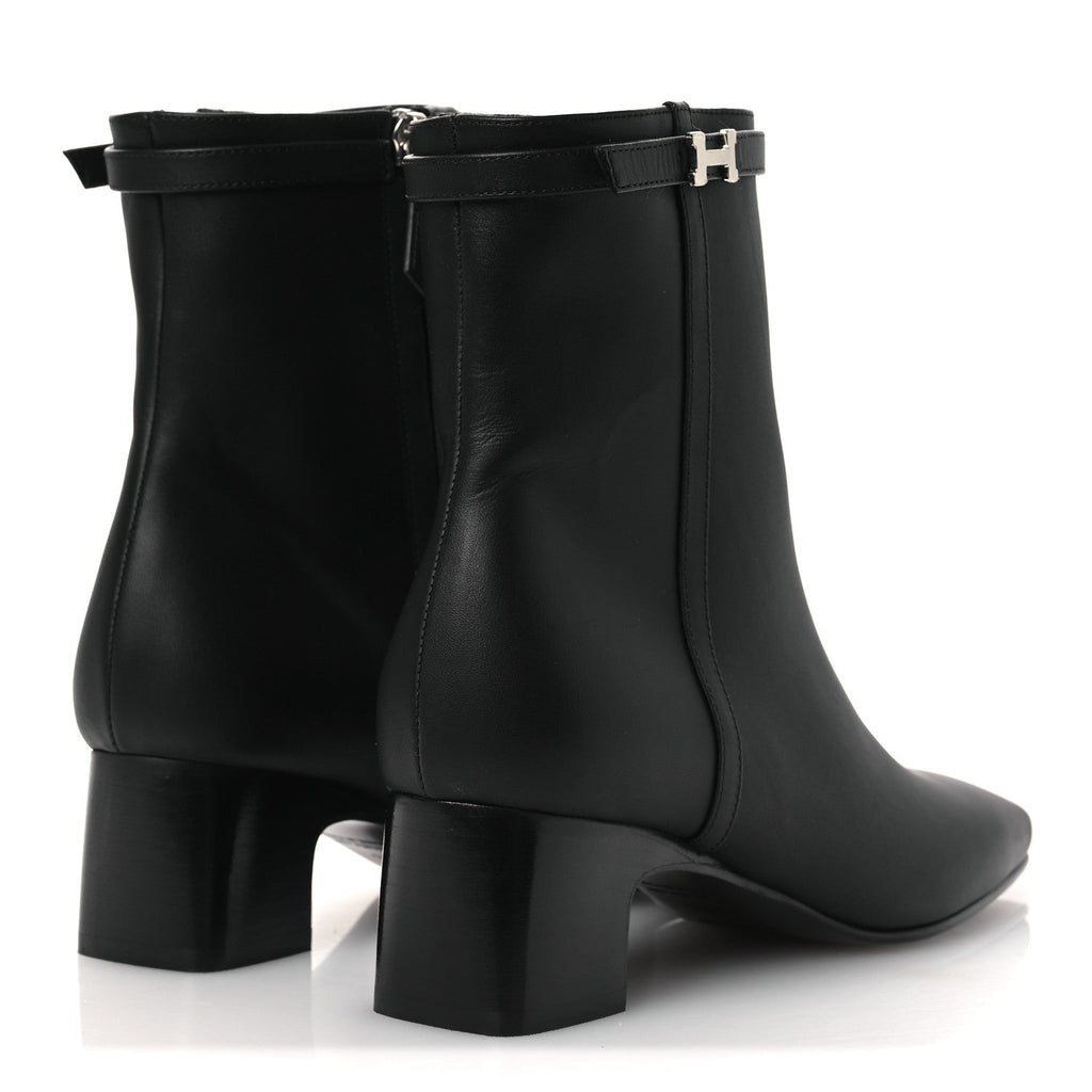 CALFSKIN HOMMAGE ANKLE BOOTS BLACK