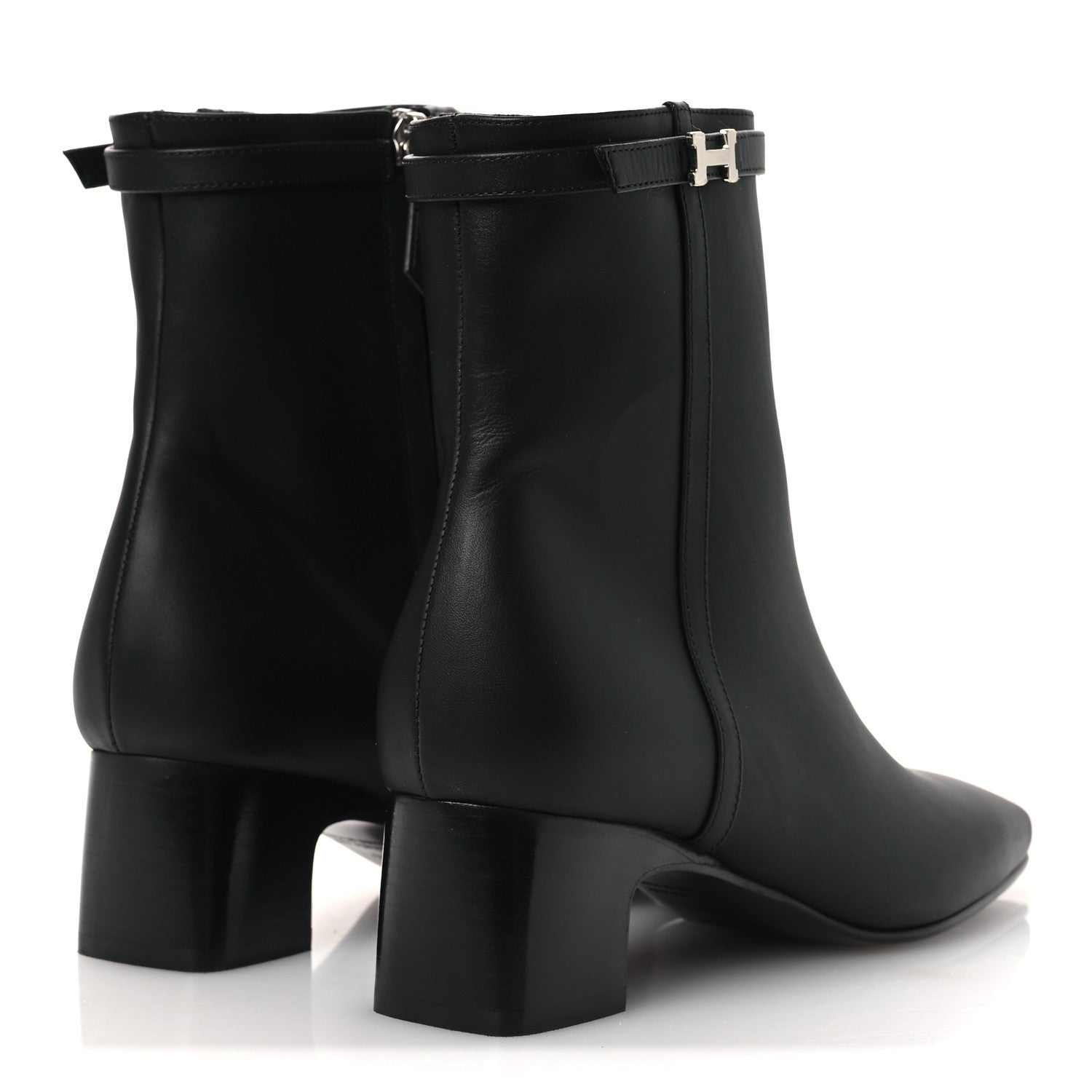 CALFSKIN HOMMAGE ANKLE BOOTS BLACK