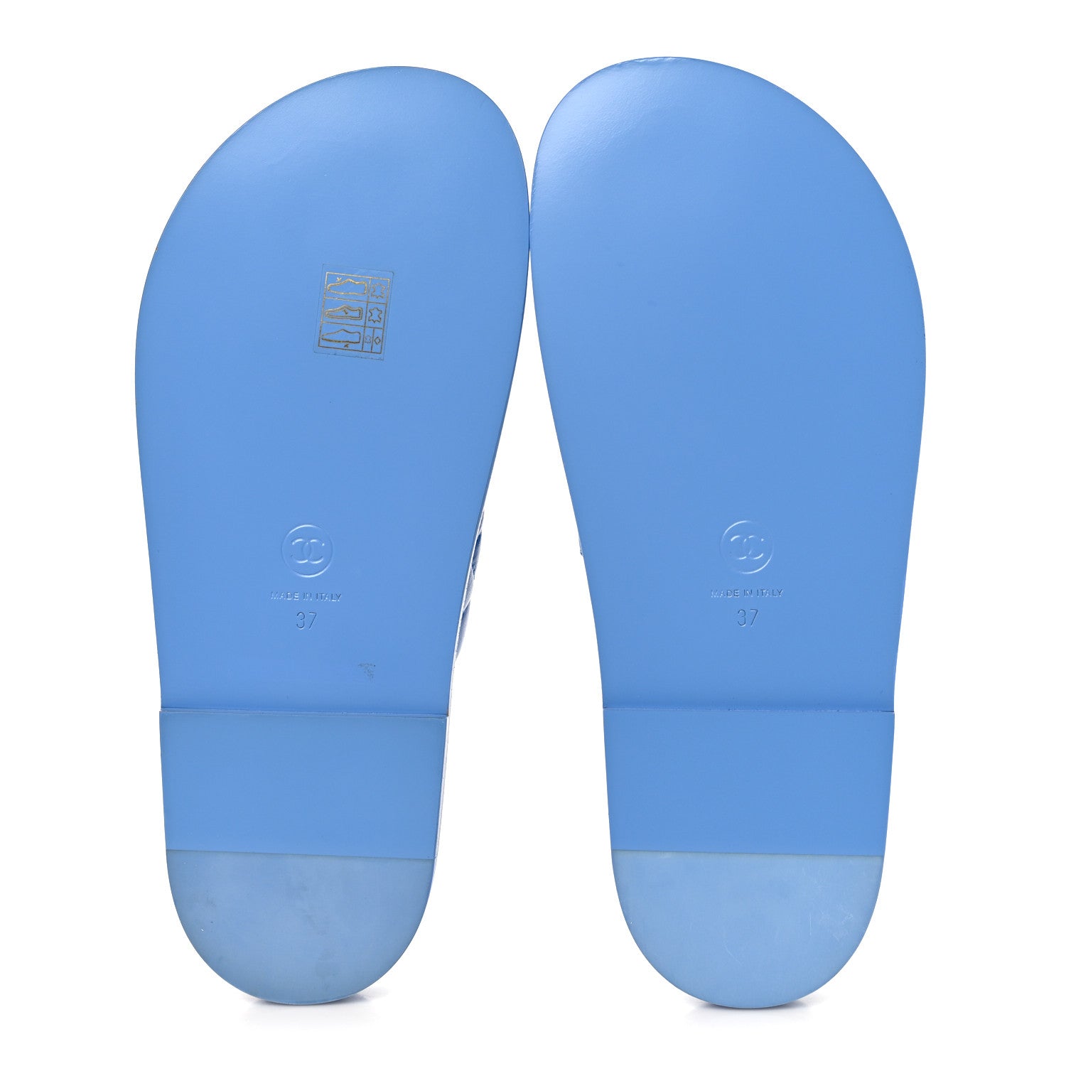 LAMBSKIN QUILTED VELCRO DAD CHAIN CC SLIDE SANDALS BLUE