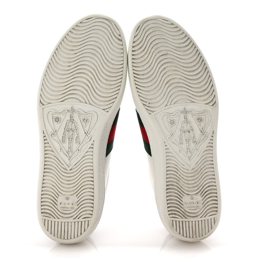 CALFSKIN WEB GG APPLE EMBROIDERED ACE SNEAKERS WHITE