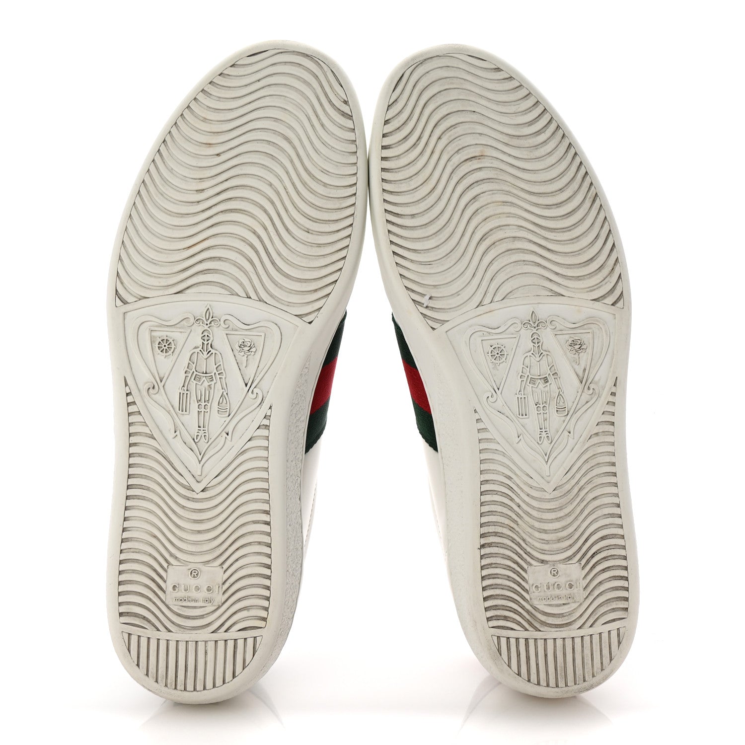 CALFSKIN WEB GG APPLE EMBROIDERED ACE SNEAKERS WHITE