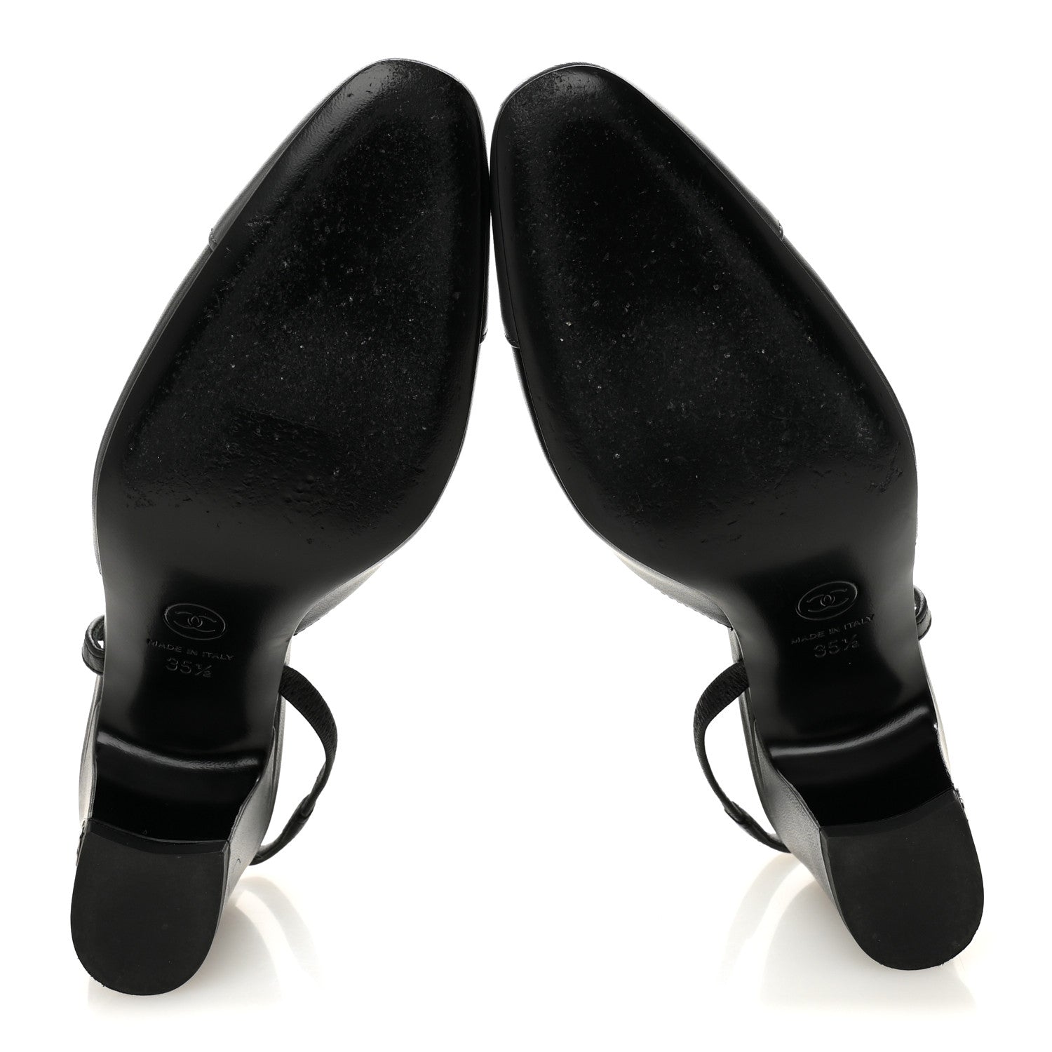 LAMBSKIN CAP TOE CC SLINGBACK PUMPS BLACK DARK GREY