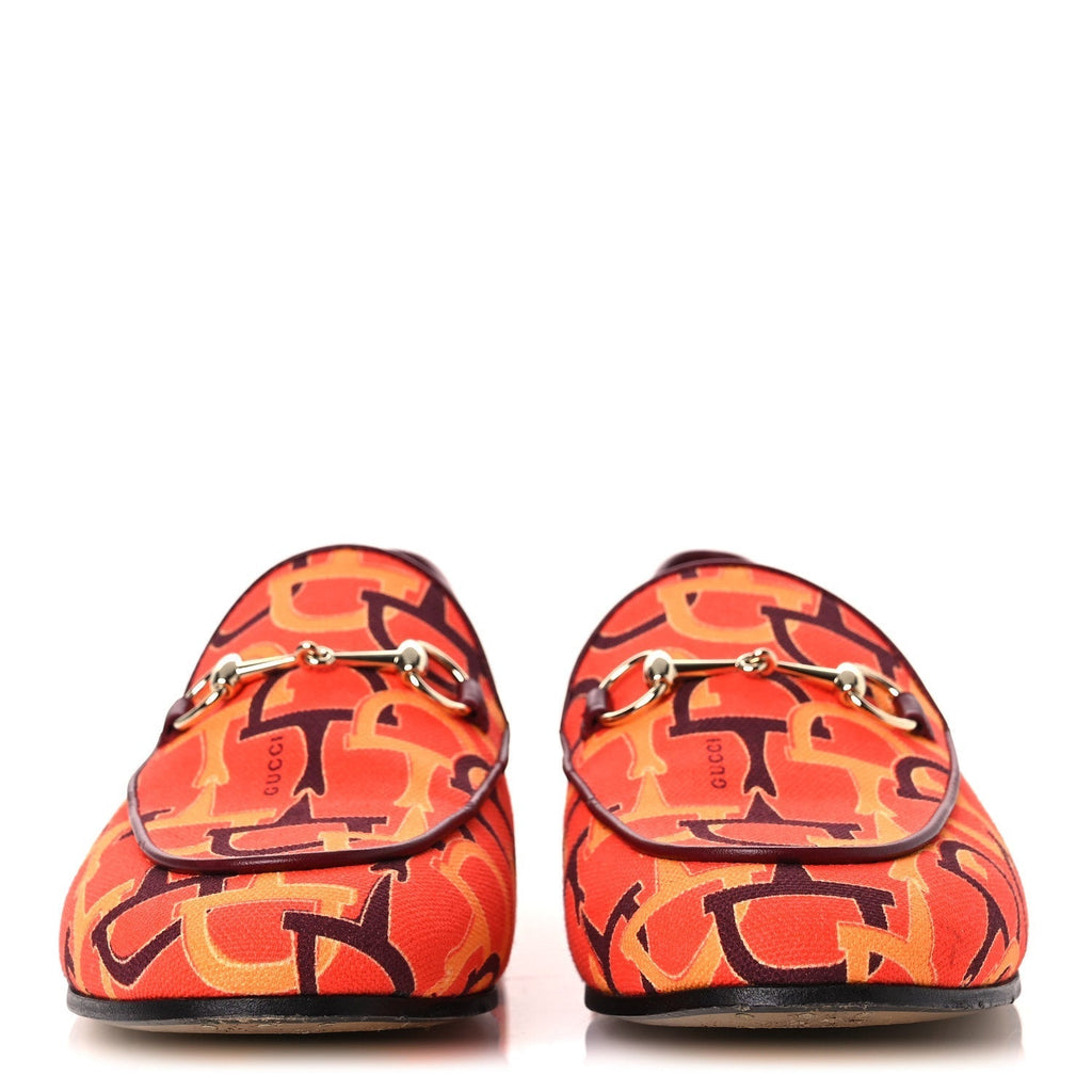 BETIS GLAMOUR CANVAS HORSEBIT PRINT WOMENS JORDAAN LOAFERS ORANGE RED ROSSO ANCORA