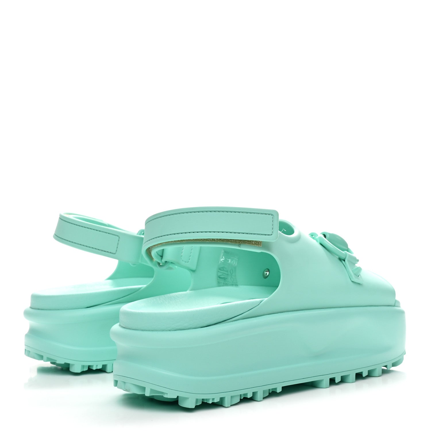 SOFT RUBBER HORSEBIT WOMENS SLINGBACK SANDALS TEAL CYAN