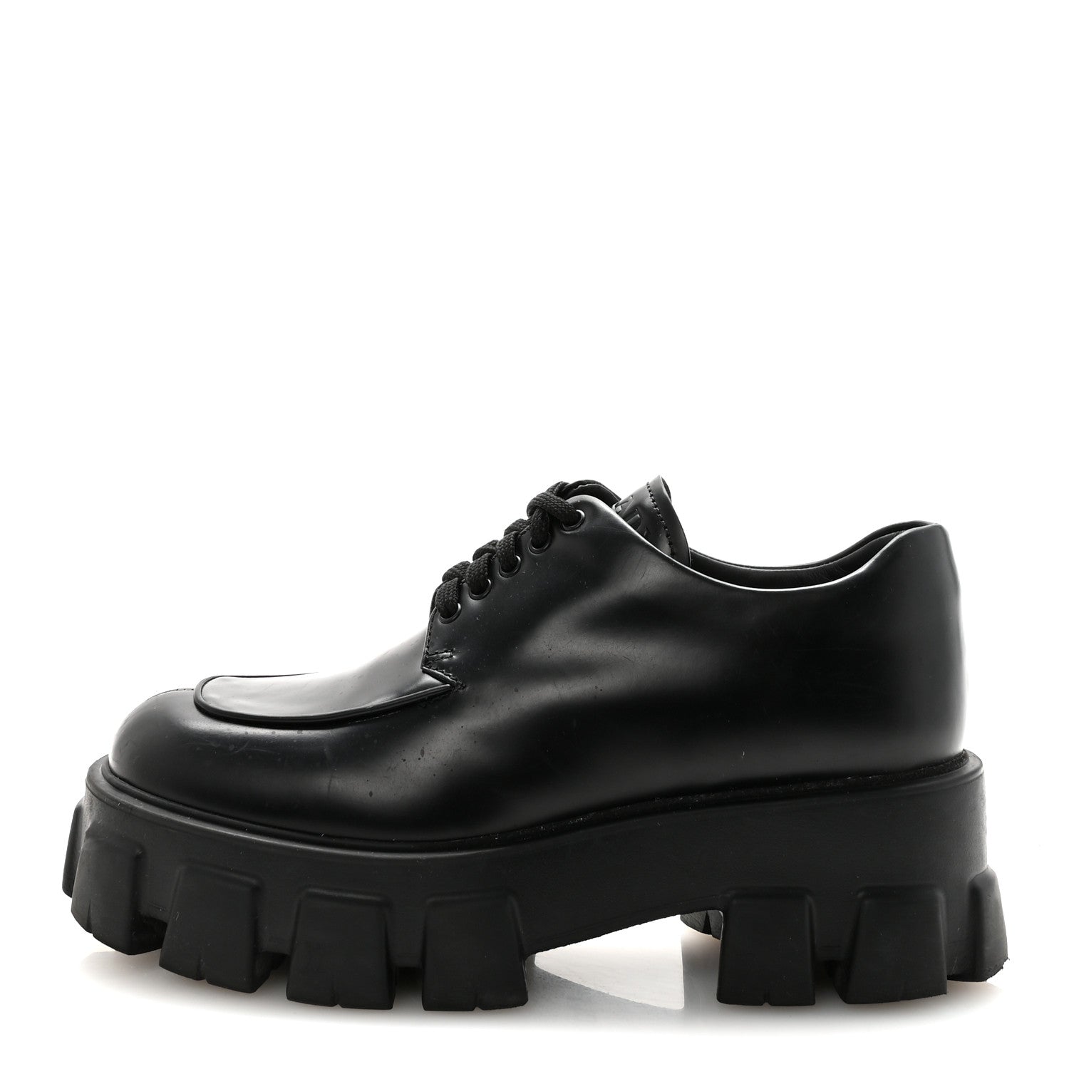 SPAZZOLATO ROIS MONOLITH 55MM DERBY LOAFERS BLACK
