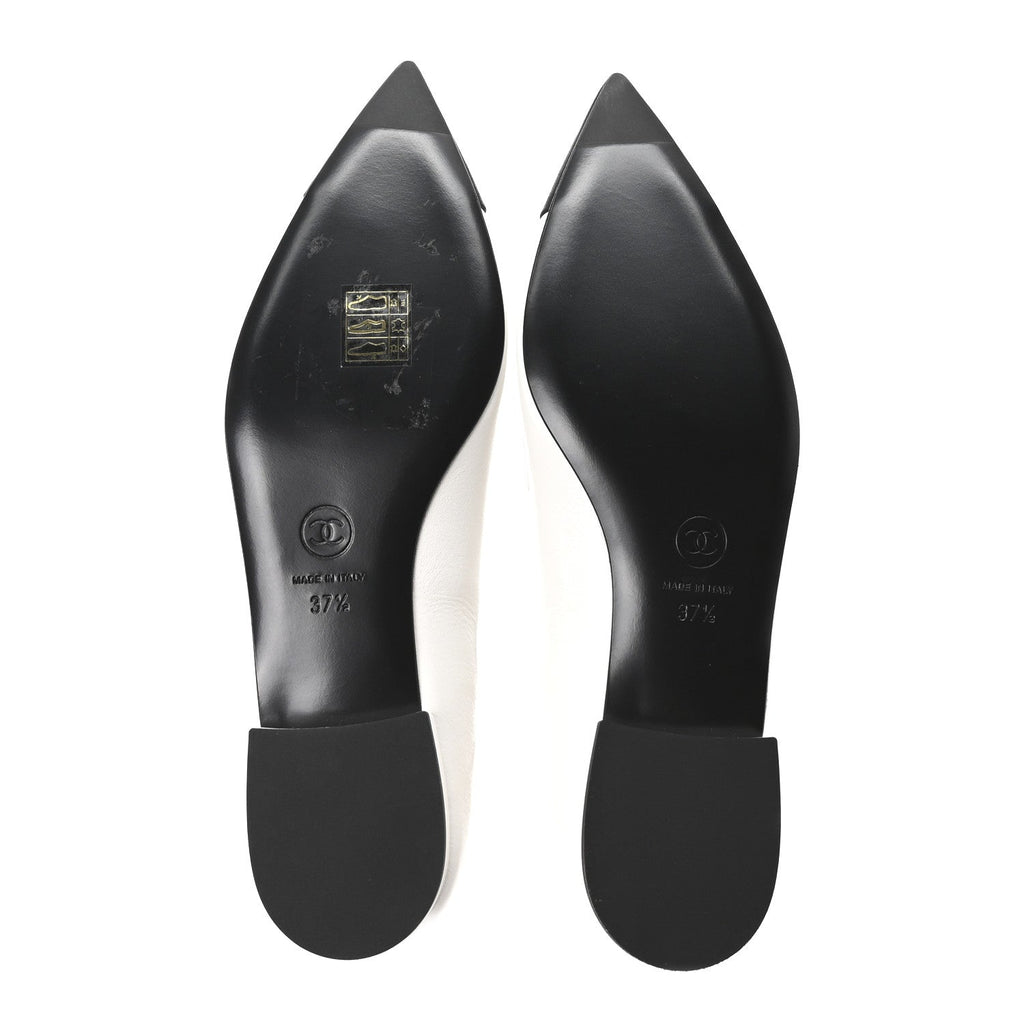 SHINY LAMBSKIN GROSGRAIN PEARL MARY JANES FLATS WHITE BLACK