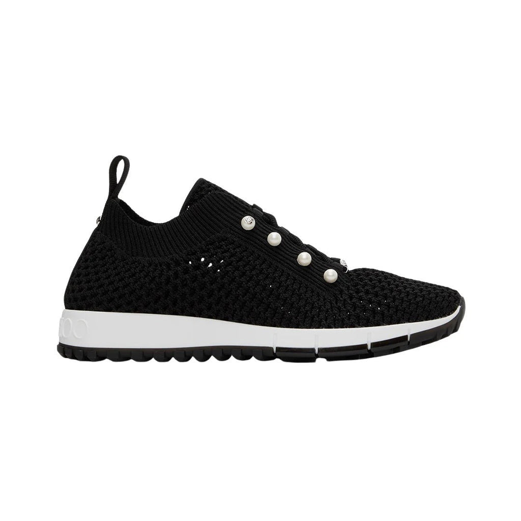 Jimmy Choo Veles Cashmere Knit Sneakers - Black