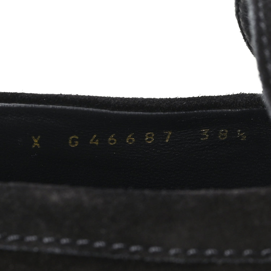 SUEDE CALFSKIN PEARL CC MOCCASIN LOAFERS BLACK