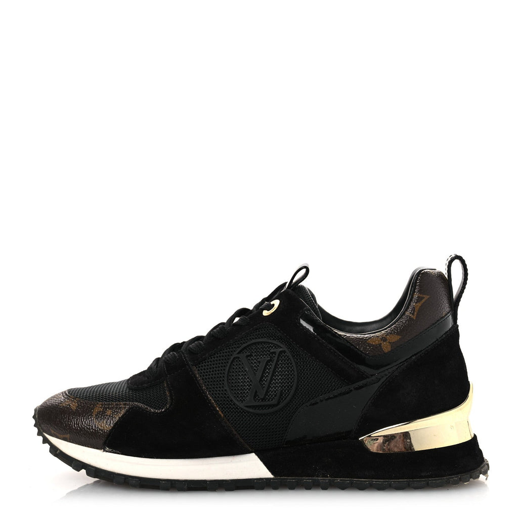 LOUIS VUITTON SUEDE MONOGRAM RUN AWAY SNEAKER BLACK