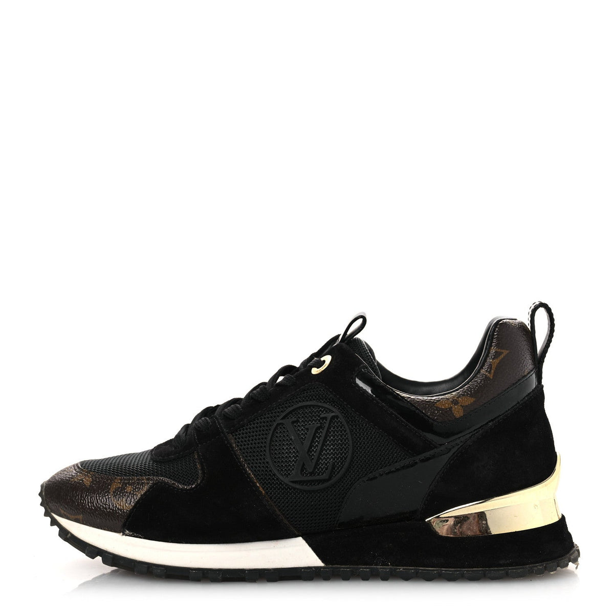 LOUIS VUITTON SUEDE MONOGRAM RUN AWAY SNEAKER BLACK