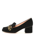 KID SCAMOSCIATO GG MARMONT FRINGE 50MM LOAFER PUMPS BLACK
