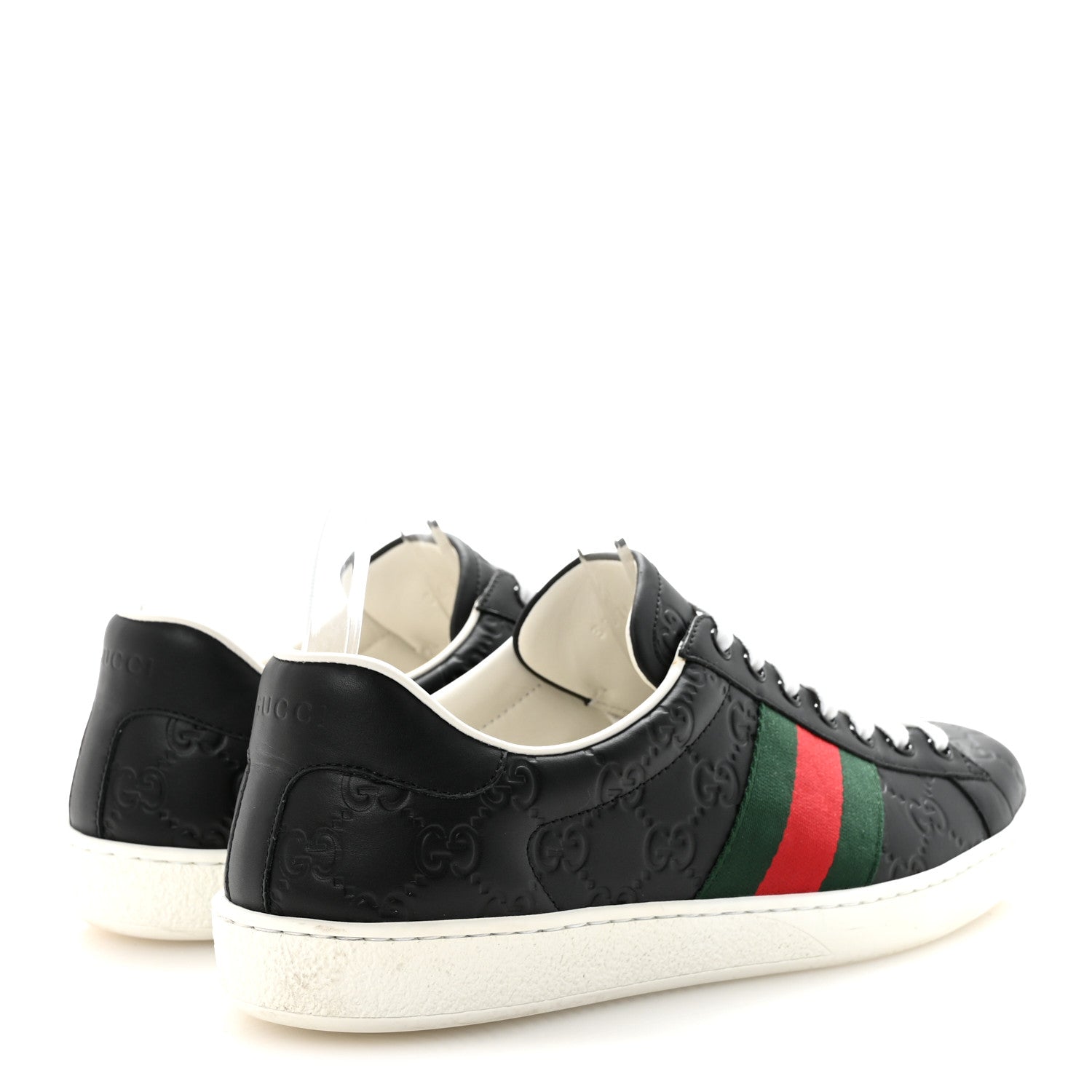 GUCCISSIMA SIGNATURE WEB MENS ACE SNEAKERS BLACK