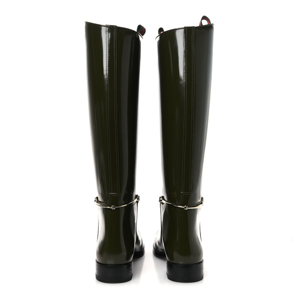 BRUSHED CALFSKIN MICHELANGELO SLIM HORSEBIT RIDING BOOTS LUSCIOUS GREEN