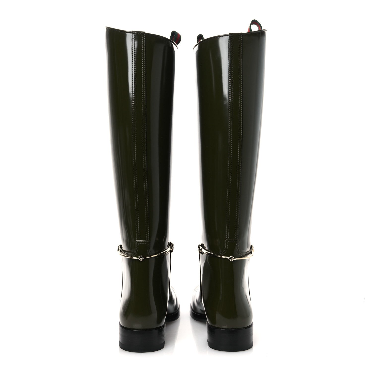 BRUSHED CALFSKIN MICHELANGELO SLIM HORSEBIT RIDING BOOTS LUSCIOUS GREEN