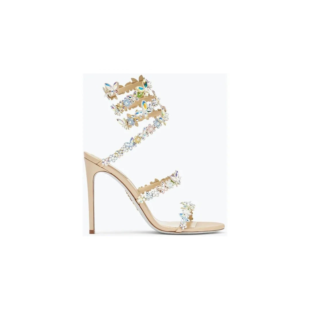 René Caovilla Caterina Nude Sandal 105 - Beige/Multicolor