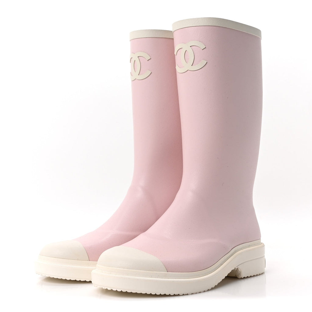 CAOUTCHOUK CC HIGH BOOTS LIGHT PINK WHITE