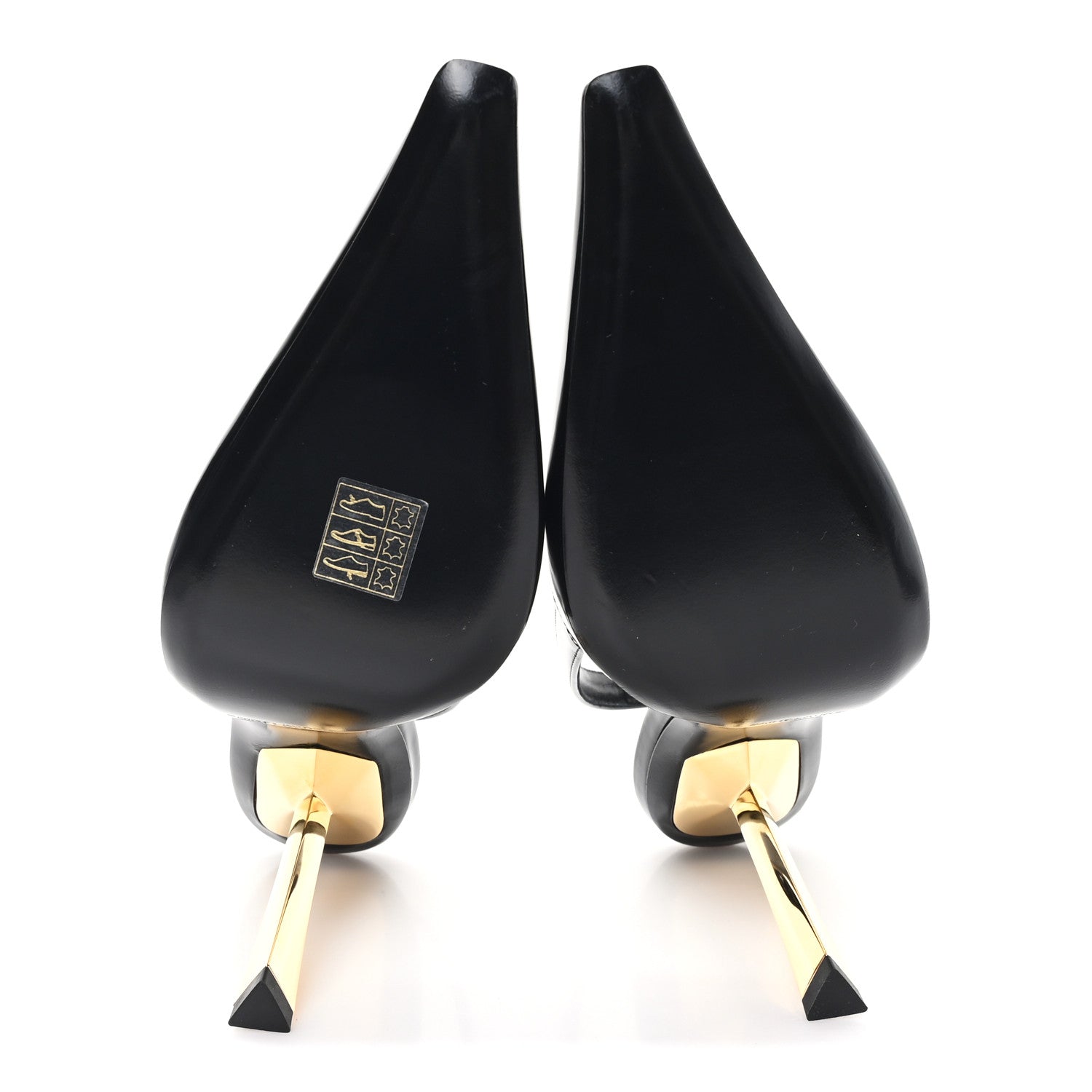 GLAZED CALFSKIN LEE 110 SLINGBACK PUMPS BLACK