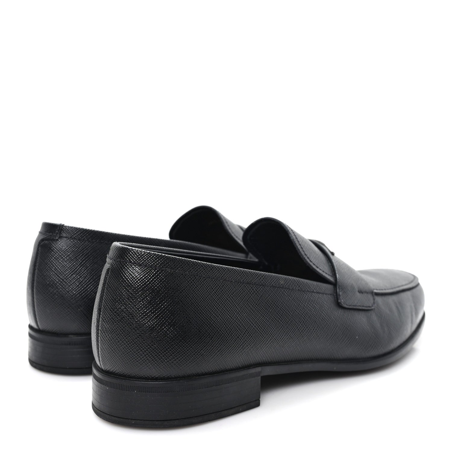 SAFFIANO MENS TRIANGLE LOAFERS BLACK