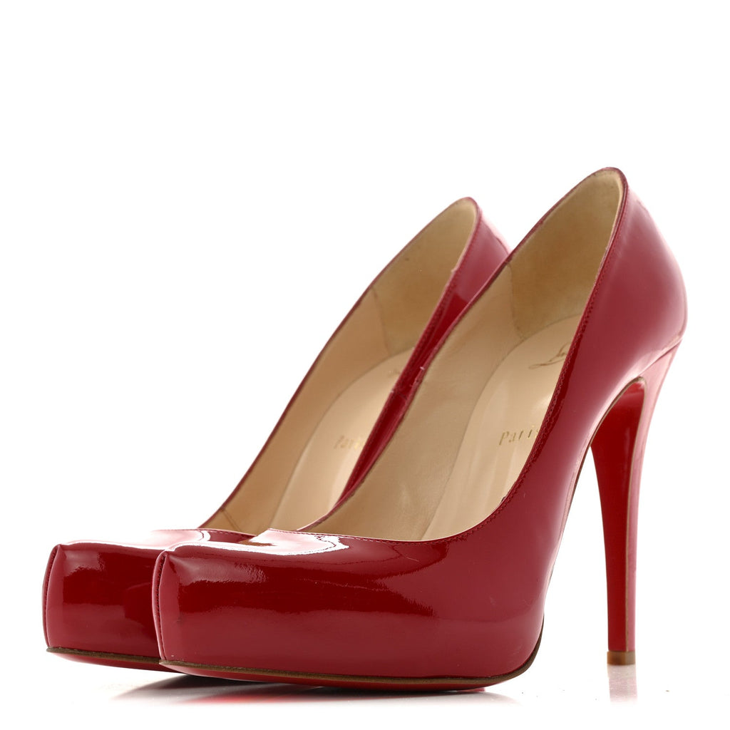 PATENT ROLANDO 120 PUMPS LOUBI RED
