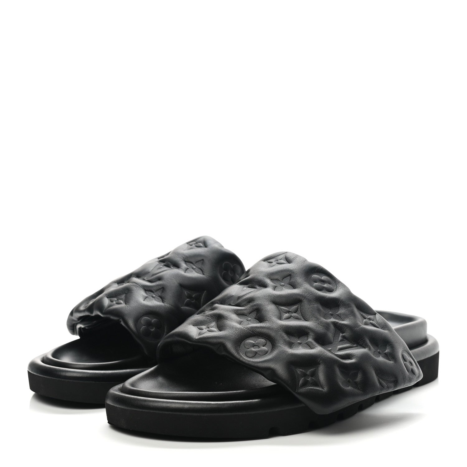 LOUIS VUITTON POOL PILLOW COMFORT MULE IN BLACK MONOGRAM