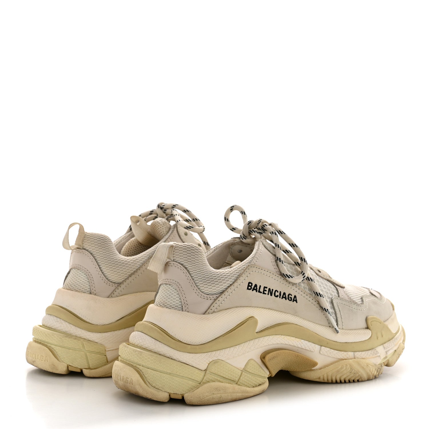 FABRIC MESH WOMENS TRIPLE S SNEAKERS WHITE