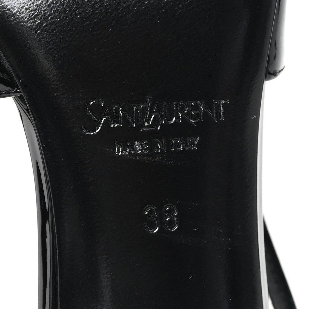 PATENT CALFSKIN JACQUELINE 75 SLINGBACK PUMPS BLACK
