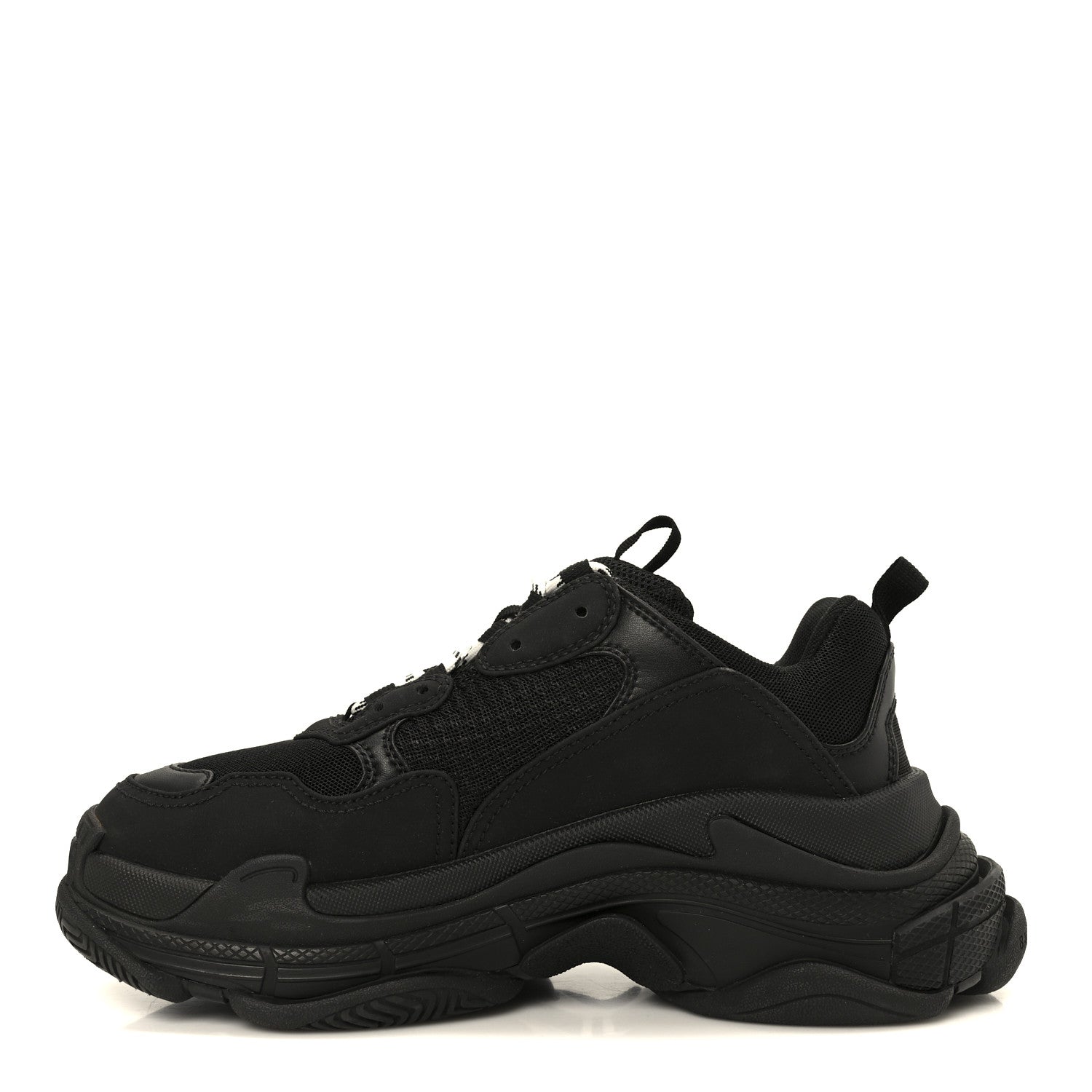 FABRIC MESH WOMENS TRIPLE S SNEAKERS BLACK