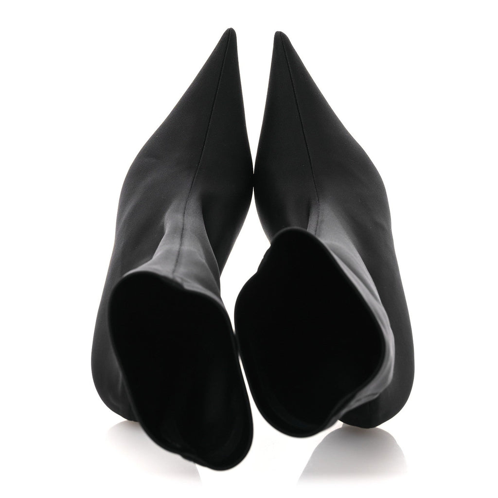 JERSEY CREPE EXTREME POINTED TOE KNIFE BOOTIES BLACK