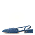 DENIM PRINTED DENIM MOOD CAP TOE CC SLINGBACK FLATS LIGHT BLUE MULTICOLOR