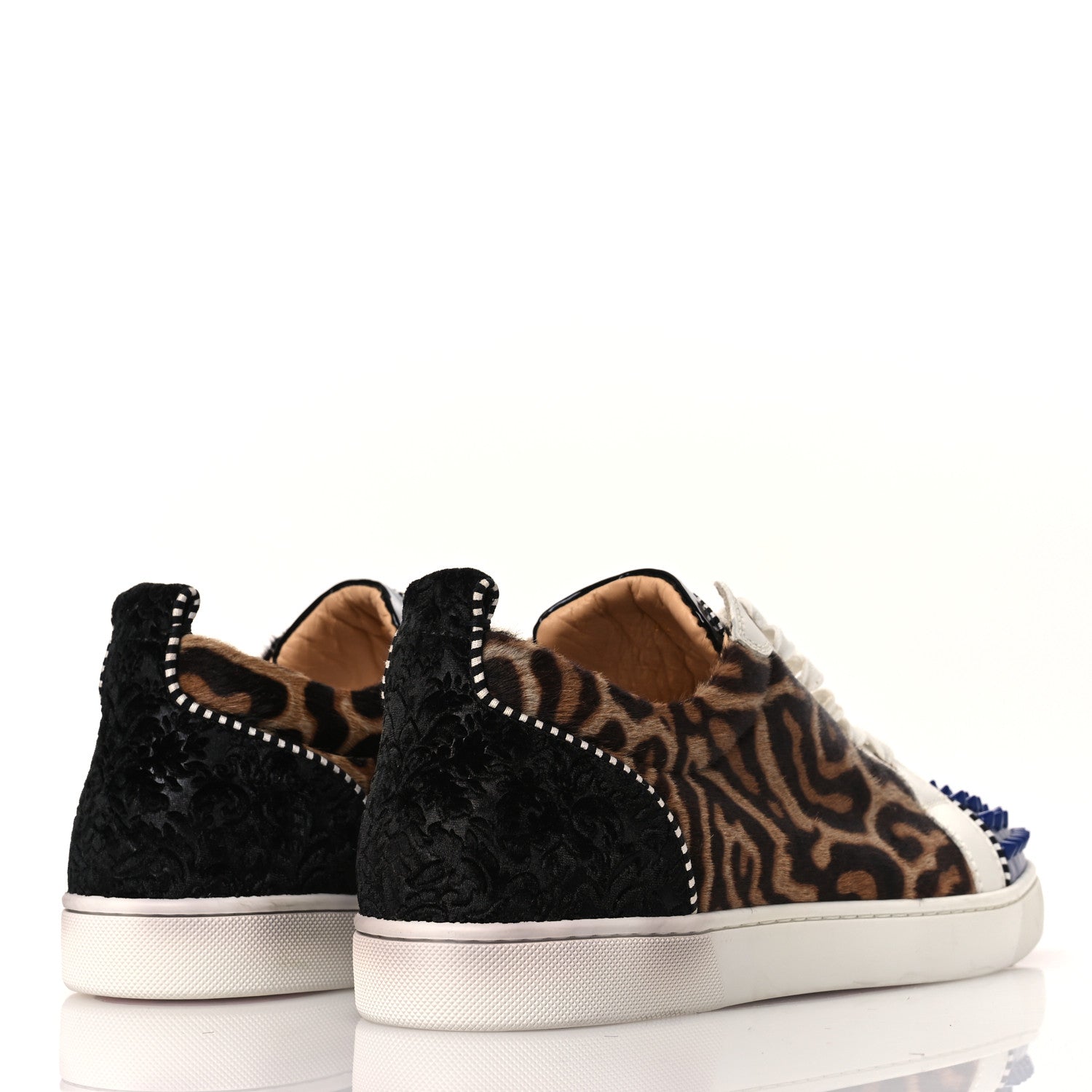 CALFSKIN PATENT SPIKES MENS LOUBIKICK FLAT SNEAKERS MULTI