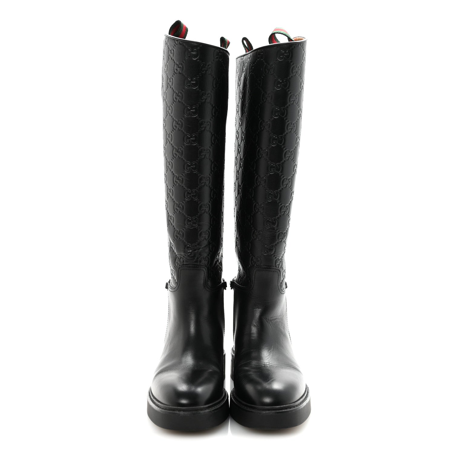 GUCCISSIMA MICHELANGELO SLIM HORSEBIT RIDING BOOTS BLACK