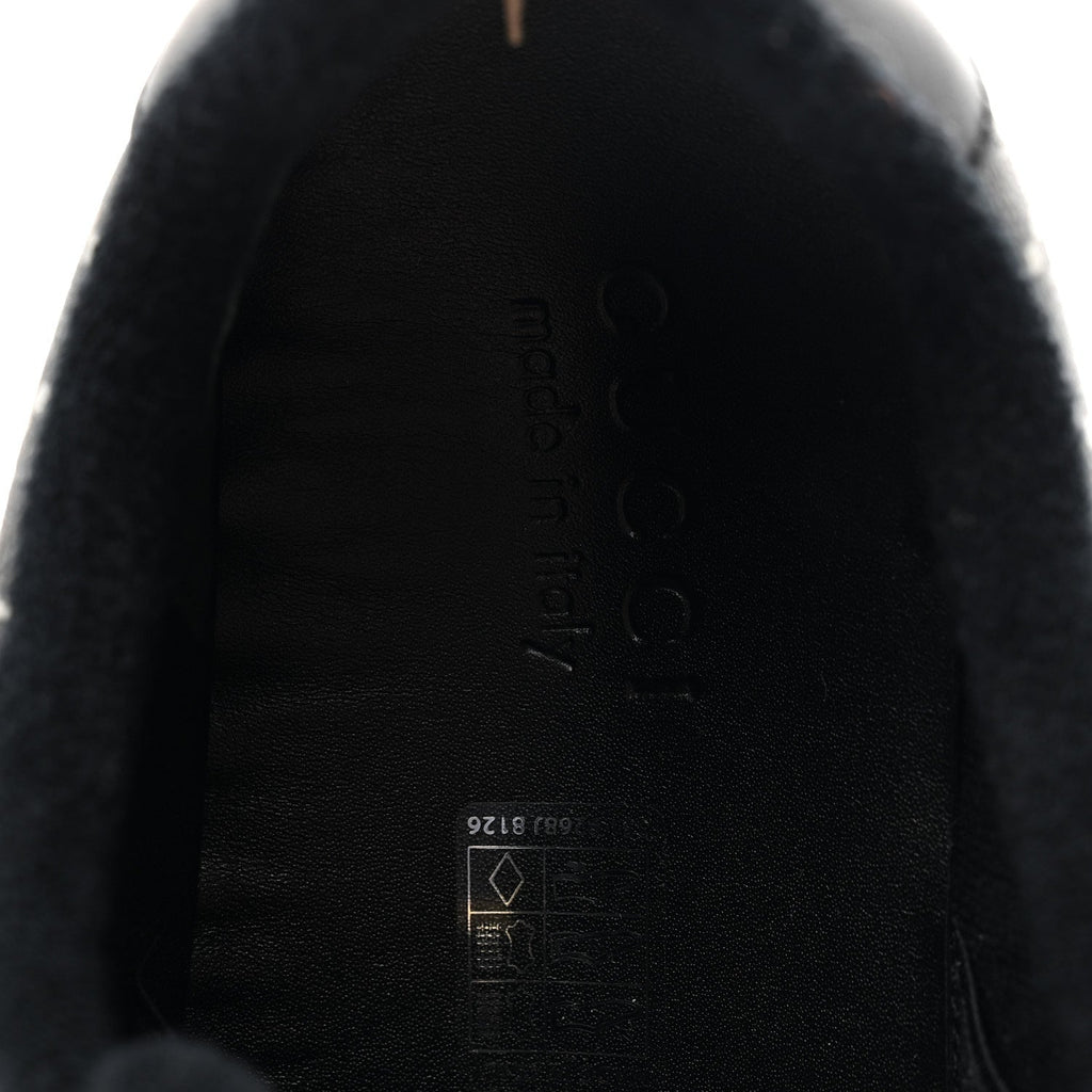 GG SUPREME MONOGRAM MIRO SOFT CALFSKIN WEB MENS SCREENER SNEAKERS BLACK GREY SKY