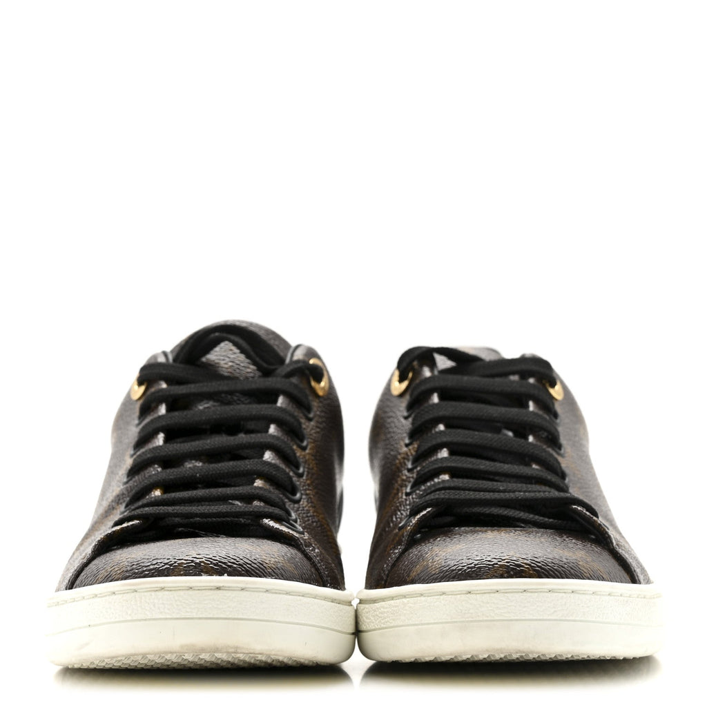 LOUIS VUITTON PATENT MONOGRAM FRONTROW SNEAKER BROWN