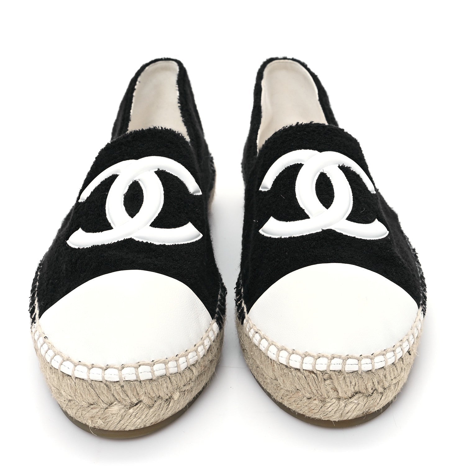 COTTON LAMBSKIN CC ESPADRILLES BLACK WHITE