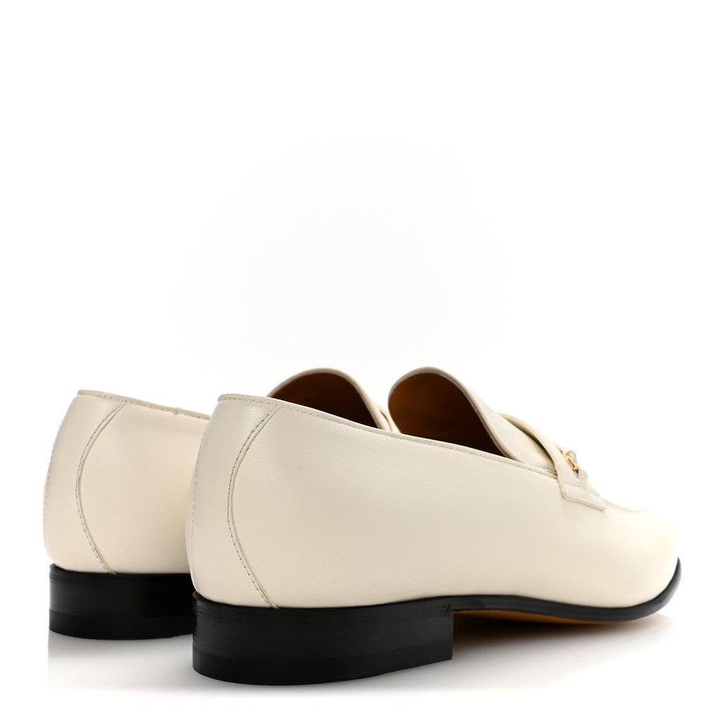 LAMBSKIN MENS INTERLOCKING G LOAFERS OFF WHITE