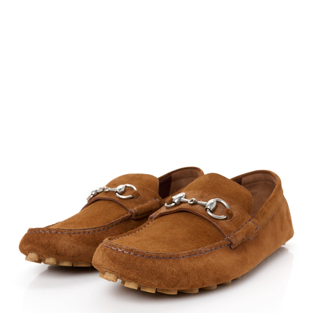 SUEDE MENS HORSEBIT DRIVER LOAFERS CUIR