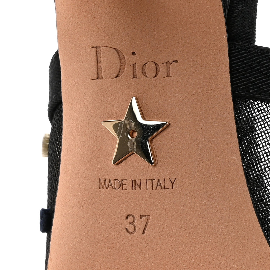 MESH RIBBON VELVET MINI DOT J'ADIOR SLINGBACK 65MM PUMPS BLACK MULTICOLOR
