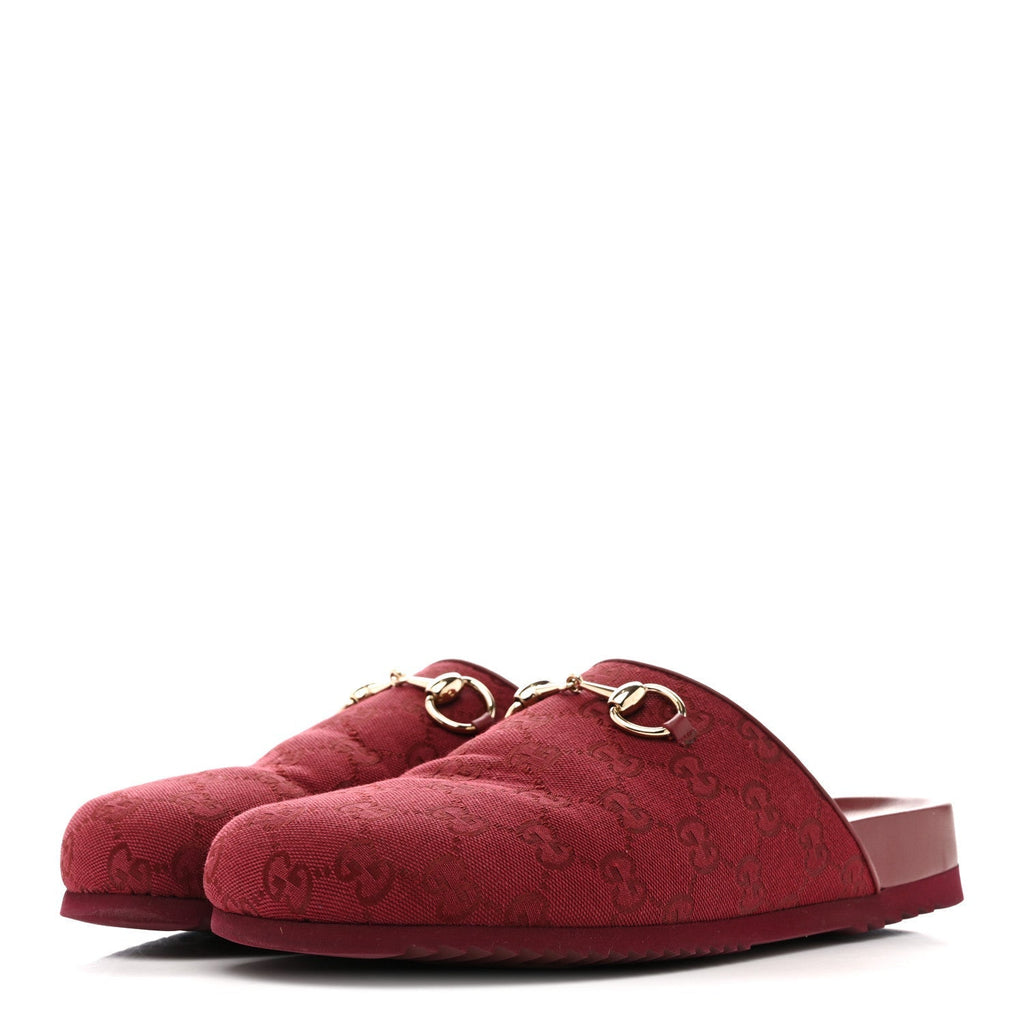 GG SUPREME MONOGRAM WOMENS HORSEBIT SLIPPERS ROSSO ANCORA